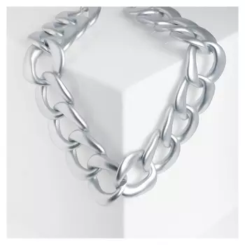 Колье "Цепь бруклин" крупные звенья, цвет матовое серебро, 50см