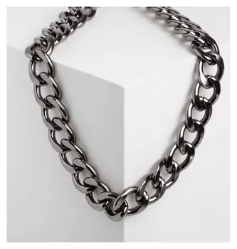 Колье "Цепь голден" грань, цвет серый, 50см