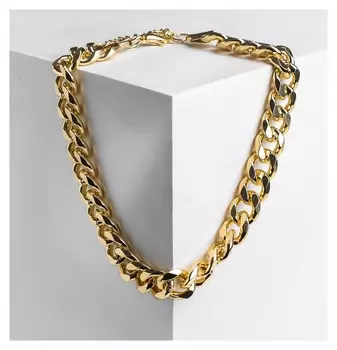 Колье "Цепь голден" грань, цвет золото,45 см