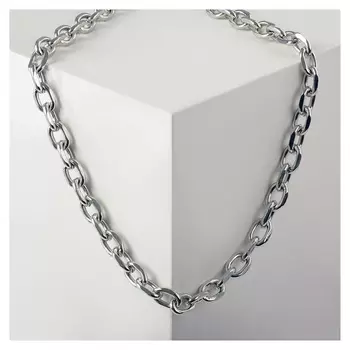 Колье "Цепь голден" плетёнка, цвет серебро, 45см