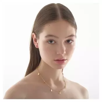 Колье "Цепь" линии звёзд, цвет золото, 40 см