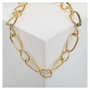 Колье "Цепь" разные звенья, цвет золото, длина 55см