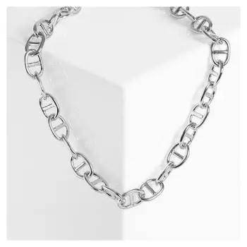 Колье "Цепь" решётка, цвет серебро, 45 см