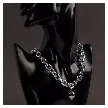 Колье "Цепь" шар, цвет серебро