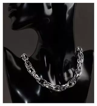 Колье "Цепь" стандарт, цвет серебро