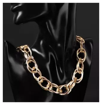 Колье "Цепь" тонкие овалы, цвет золото ,45см