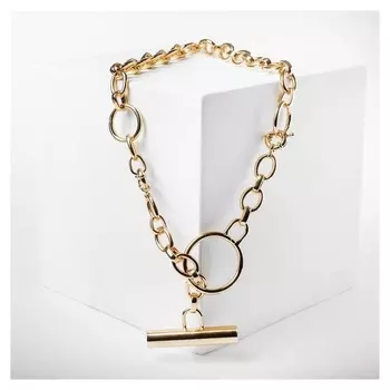 Колье "Цепь" три кольца, цвет золото, L=50 см