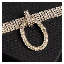 Колье-чокер "Симфония" блеск вечера, овал, цвет белый в золоте, 30 см