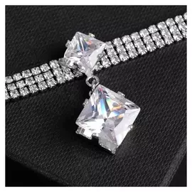 Колье-чокер "Симфония" с ромбом, цвет белый в серебре, 30 см