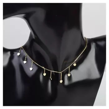 Колье "Чувства" сердечки, цвет золото