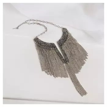 Колье "Египет", цепочки, цвет чернёное серебро