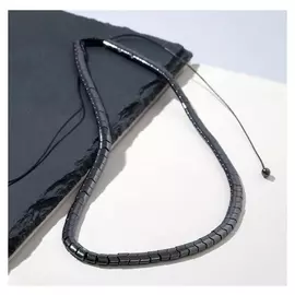 Колье "Гематит" волна, цвет тёмно-серый, 40 см