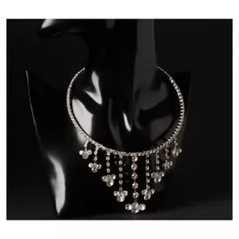 Колье "Голливуд" обруч с нитями, цвет белый в золоте, D=12