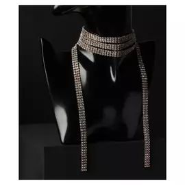 Колье "Голливуд" толстая нить, цвет белый в золоте, L=120