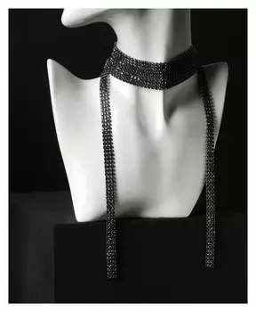 Колье "Голливуд" толстая нить, цвет серый, L=120