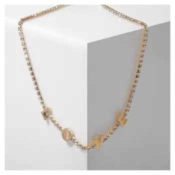 Колье Love, цвет белый в золоте, 34 см