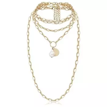 Колье многослойное колье "Жемчужина"