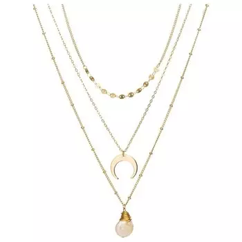 Колье многослойное "Полумесяц"