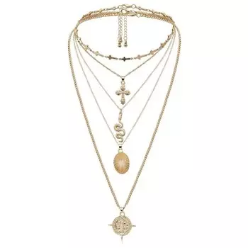 Колье многослойное "Змея"