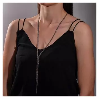 Колье "Нить" классика, цвет серый, L=66