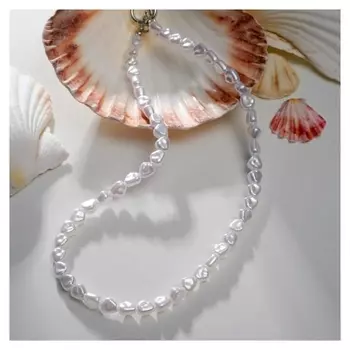 Колье "Жемчужный бисер", цвет белый, 40см