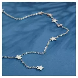 Колье "Звёзды" тёмная ночь, цвет серебро, 45 см