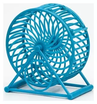 Колесо для грызунов на основании, пластик, 12,5 см, голубое