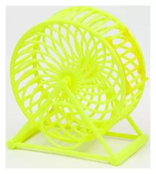 Колесо для грызунов на основании, пластик, 12,5 см, жёлтое