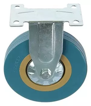 Колесо мебельное, D=125 мм, не поворотное, без тормоза, серое