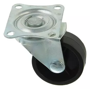 Колесо мебельное, D=38 мм, на площадке, чёрное