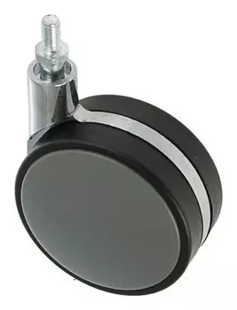 Колесо мебельное, D=82 мм, с футоркой, без тормоза, пластик, серое