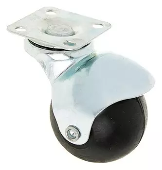 Колесо мебельное, "Шар", D=50 мм, резиновое, черное