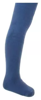 Колготки детские махровые, цвет джинсовый, рост 122-128 см