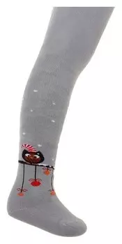 Колготки детские махровые, цвет светло-серый, рост 86-92 см