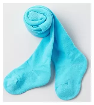 Колготки детские с махровым следом, цвет бирюзовый, рост 98-104