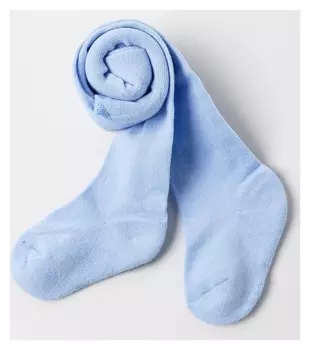 Колготки детские с махровым следом, цвет голубой, рост 98-104