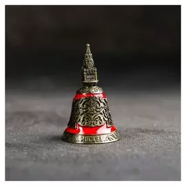 Колокольчик металлический Москва с красными вставками