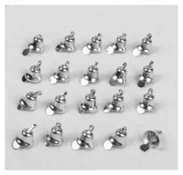 Колокольчик, набор 20 шт., размер 1 шт. 0,8 см, цвет серебряный