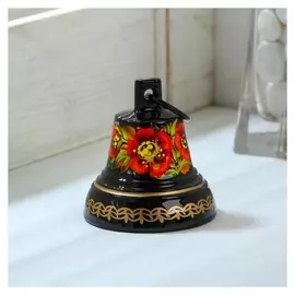 Колокольчик валдайский "№4. цветы", расписной, с ушком, D=45 мм