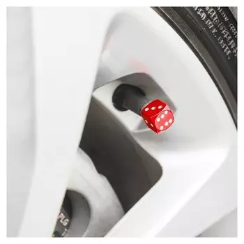 Колпачки на вентиль Torso кубик, красные, набор 4 шт.