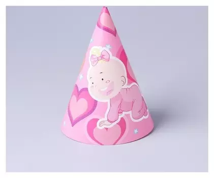 Колпак бумажный «Девочка», набор 6 шт.