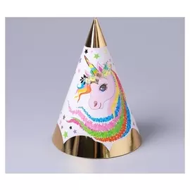 Колпак бумажный Единорог, 6 шт