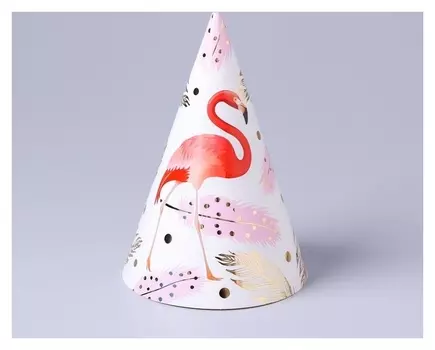Колпак бумажный «Фламинго», набор 6 шт.