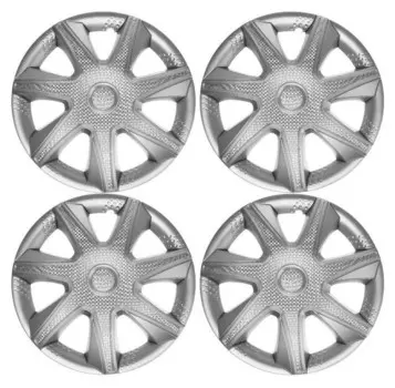 Колпаки колесные R16 "Джой", серебристый карбон, набор 4 шт