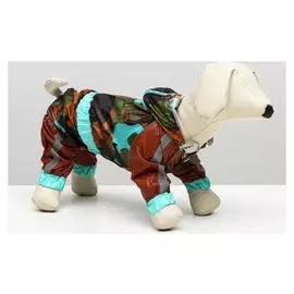 Комбинезон демисезонный с отверстием для поводка, 20 (ДС 50, ОШ 44, ОГ 65 см), коричневый