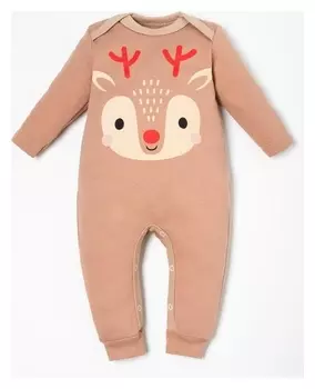 Комбинезон крошка Я "Олень", рост 62-68 см, бежевый