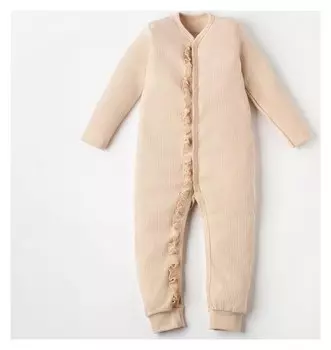 Комбинезон крошка Я с рюшей, молочный, рост 80-86 см