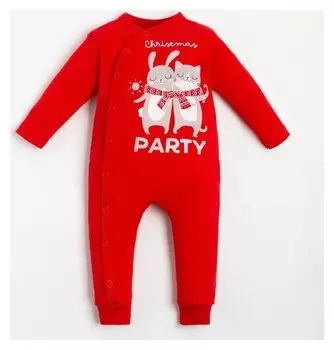 Комбинезон крошка Я "Winter Party", рост 74-80 см, красный