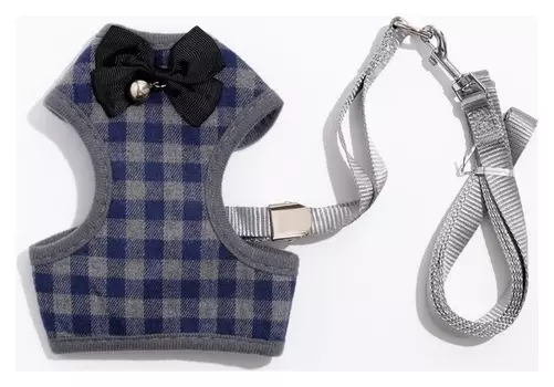 Комплект амуниции с мягкой шлейкой, L, 1,5 х 120 см (ОШ 27-44, ОГ 38-52 см), серый