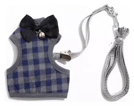 Комплект амуниции с мягкой шлейкой, M,1 х 120 см (ОШ 27-44, ОГ 30-44 см) серый